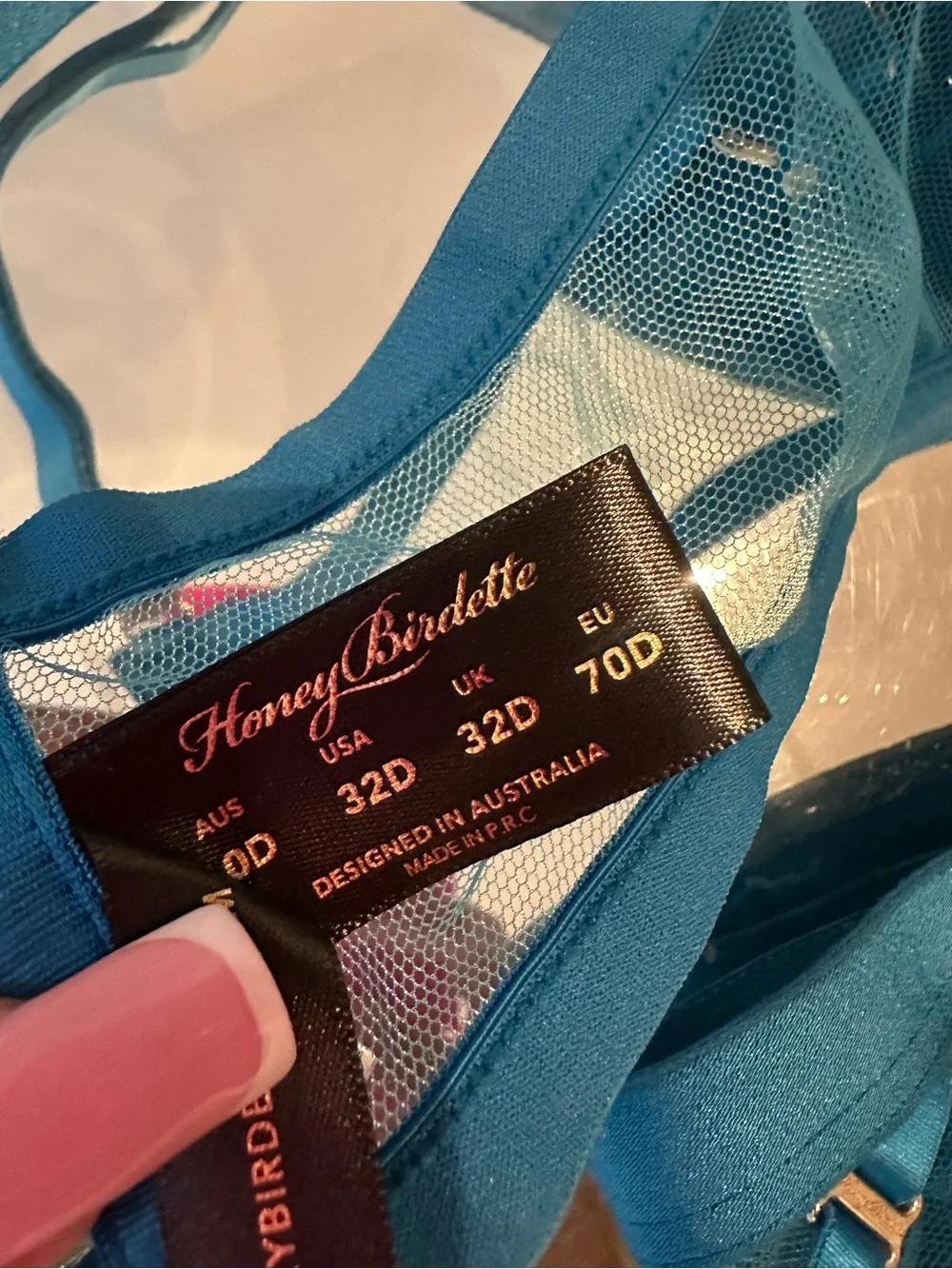Honey Birdette MISTRESS T💙 Peacock Blue 3 piece set 32D S S